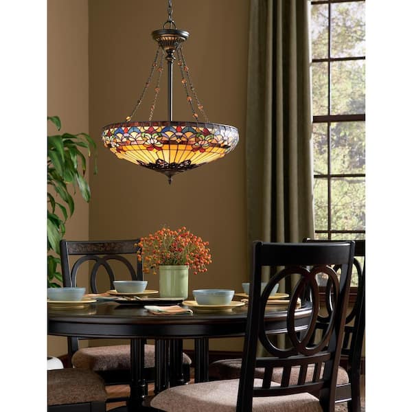 Belle Fleur 4-Light Vintage Bronze Pendant
