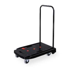 Anky 330 lbs. Capacity Black Plastic Steel Body Foldable Platform Trolley Push Hand Cart