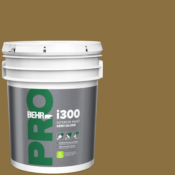 BEHR PRO 5 Gal. #S310-7A Vintage Brass Semi-Gloss Interior Paint