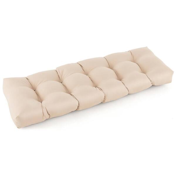 Gymax 52 in. x 19.5 in. x 6 in. Outdoor Indoor Bench Cushion Patio Chair Cushion, Beige