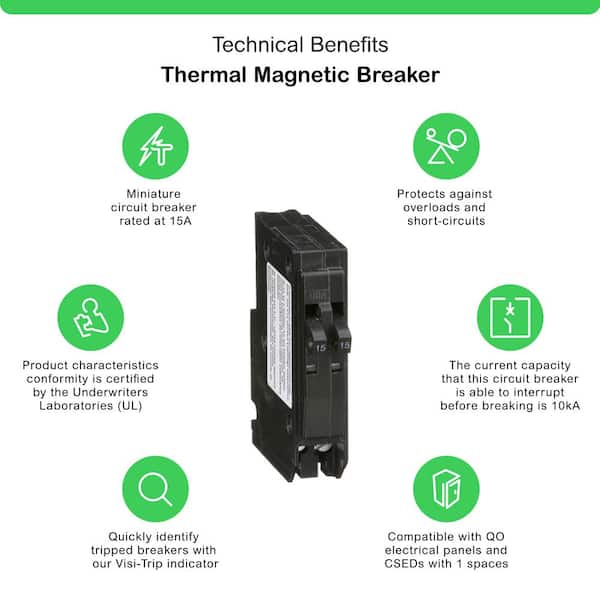 QO 2-15-Amp Single-Pole Tandem Circuit Breaker (QO1515C)