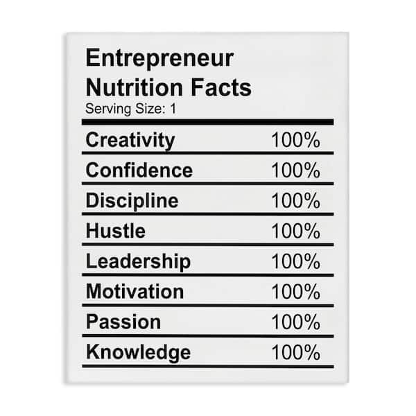 Stupell Industries Sassy Entrepreneur Nutrition Facts by Daphne Polselli Unframed Typography Graphic Art Print 40 in. x 30 in.