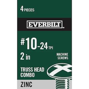 #10-24 x 2 in. Combo Truss Head Zinc Plated Machine Screw (4-Pack)