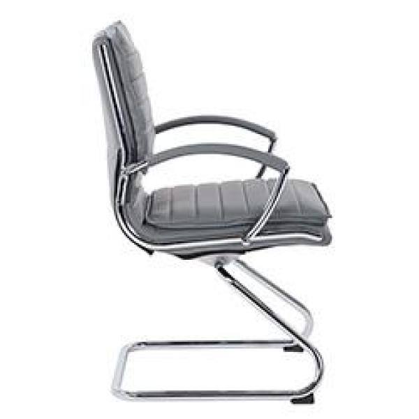 Charcoal Faux Leather Office Chair with Chrome Metal Base