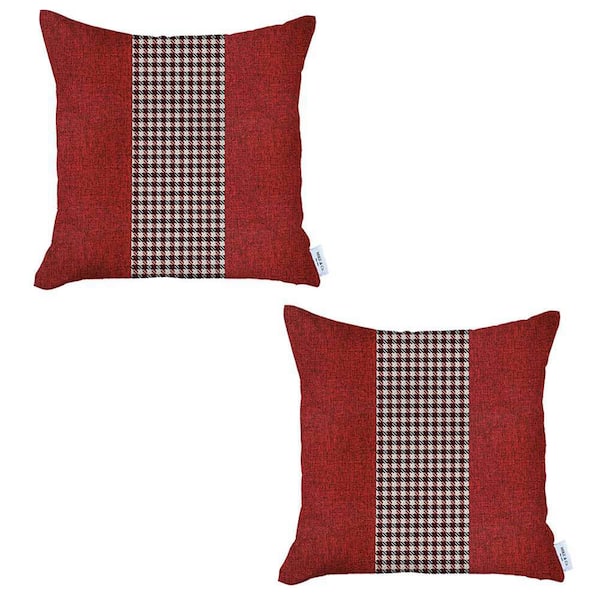 Set Of 2 Red Houndstooth Pillow Covers Set Of 2 Red Houndstooth Pillow Covers