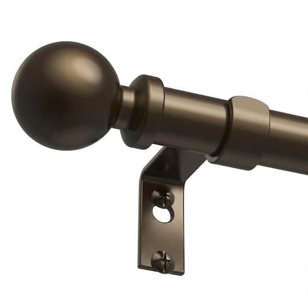 Bronze Heavy Duty Telescopic Curtain Rod, 1 in. Carbon Steel Adjustable Single Curtain Rod, 36 - 91 in.