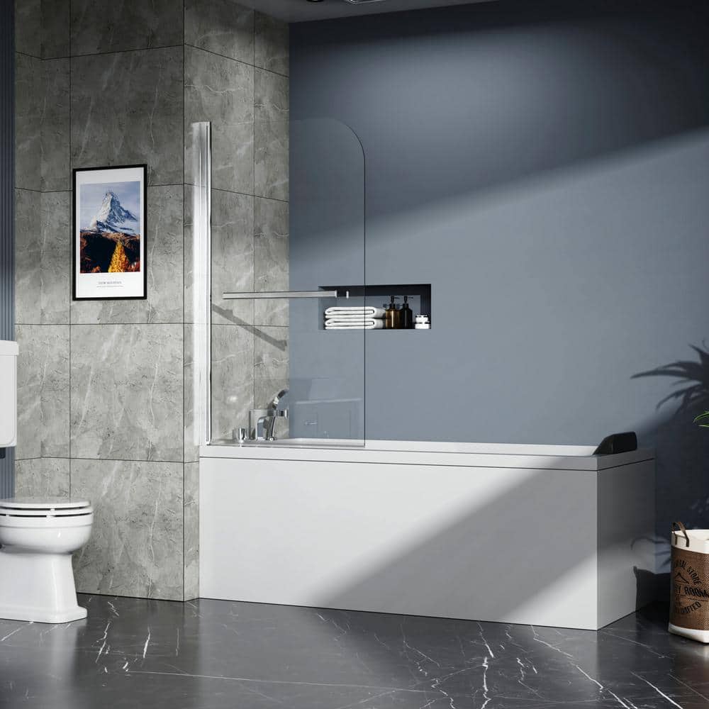 Goodyo 31" x 55" Frameless Clear Tempered Glass Bathtub Screen