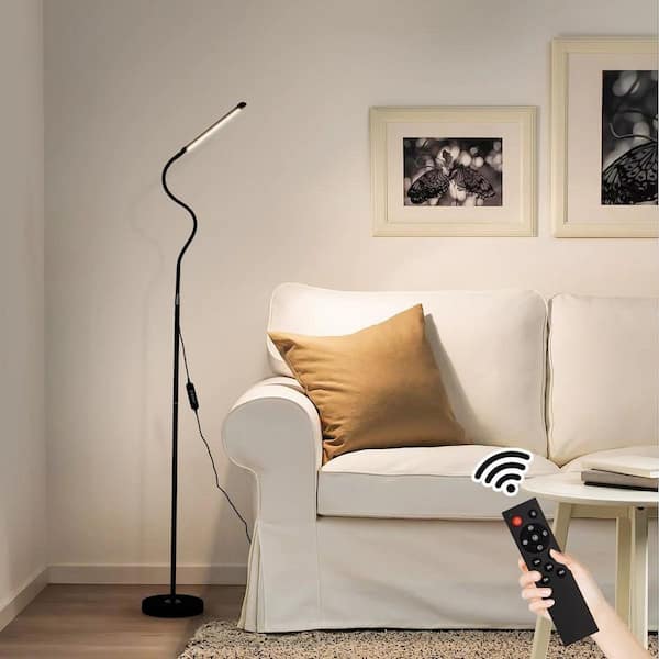 Genoci 72 in. Indoor Black Modern 1-Light Dimmable Adjustable LED