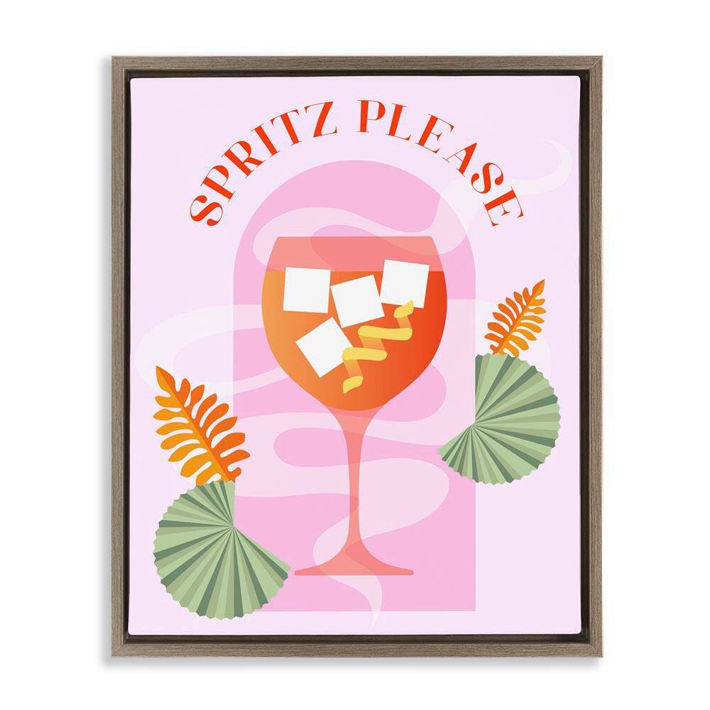 Spritz Please Cocktail by Daphne Polselli Brown Floater Frame Food Graphic Art Print 21 in. x 17 in. price history on PriceWatchPro
