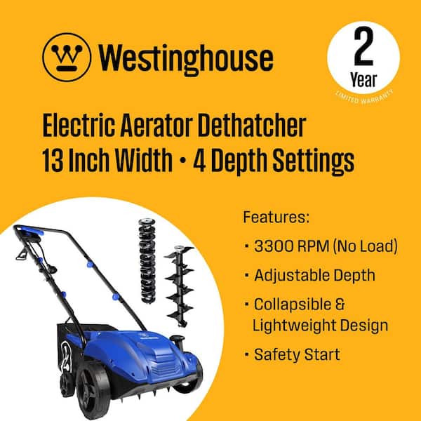 Westinghouse 13 in. 12 Amp Corded Electric Dethatcher and Aerator
