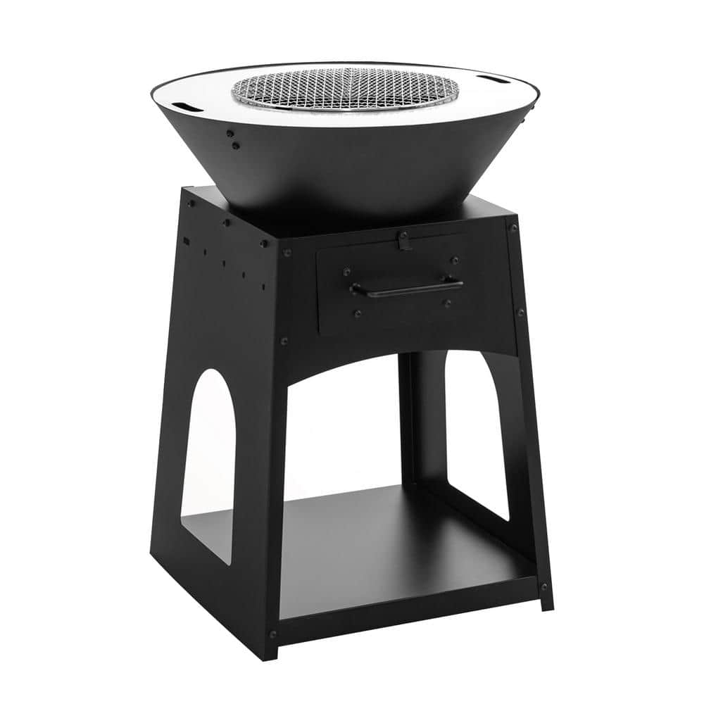 LIVIZA 24 in. Black Steel Outdoor Living Fire Pit with