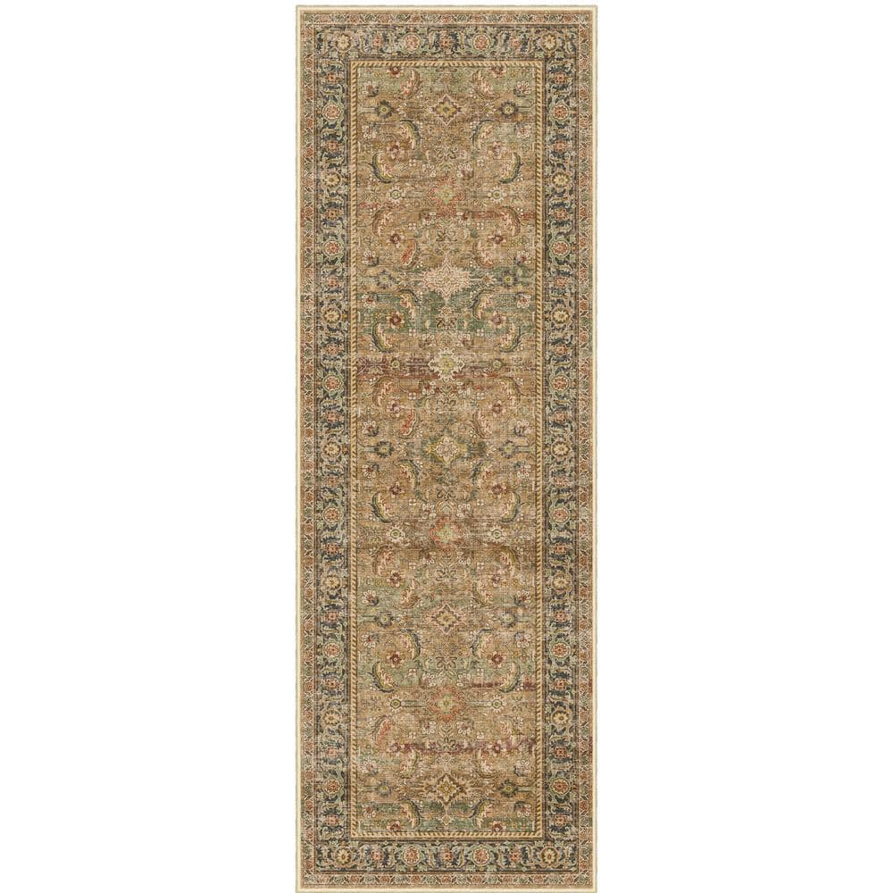 Tehran Brown 2 ft. x 6 ft. Vintage Perris All Over Design Area Rug price history on PriceWatchPro
