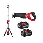 M18 FUEL GEN-2 18-Volt Lithium-Ion Brushless Cordless SAWZALL w/Tower Light, Two 6 Ah HO Batteries
