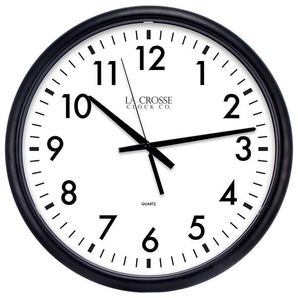 La Crosse Technology 13.5 in. W x 13.5 in. H ThinLine Black Round Quartz Analog Wall Clock