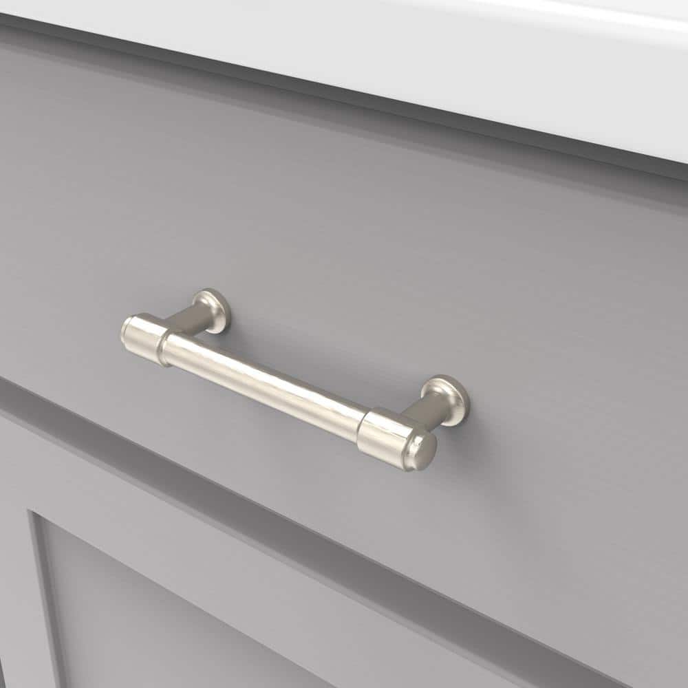 Satin Nickel Brushed Bar Cabinet Pulls with Mounting Hardware