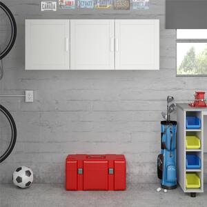 Particle Board 2-Shelf Wall Mounted Garage Cabinet in White (54 in W x 20 in H x 12 in D)
