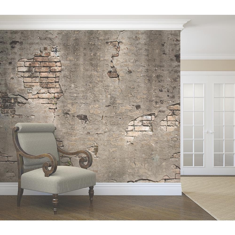 Grey Broken Concrete Industrial Wall Mural