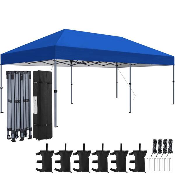 Yaheetech 10 x 20 ft. Pop-up Canopy with 1-Push-To-Lock Setup Mechanism, UPF 50+ Instant Canopy Ideal for 15-20 People, White