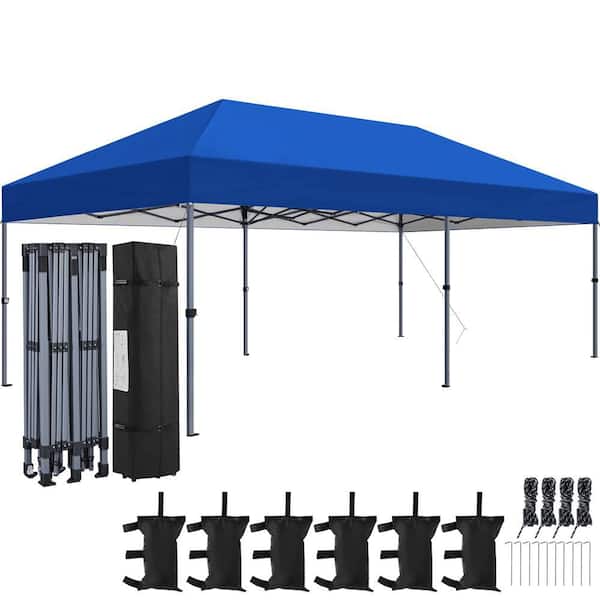 10 x 20 ft. Pop-up Canopy with 1-Push-To-Lock Setup Mechanism, UPF 50+ Instant Canopy Ideal for 15-20 People, White