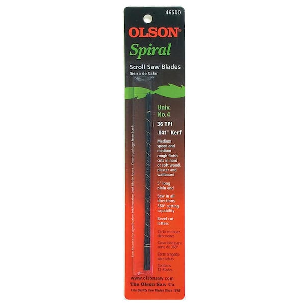 WEN #4 36 TPI Spiral Pinless 5 in. Steel Scroll Saw Blades (12-Pack) BLX436  - The Home Depot