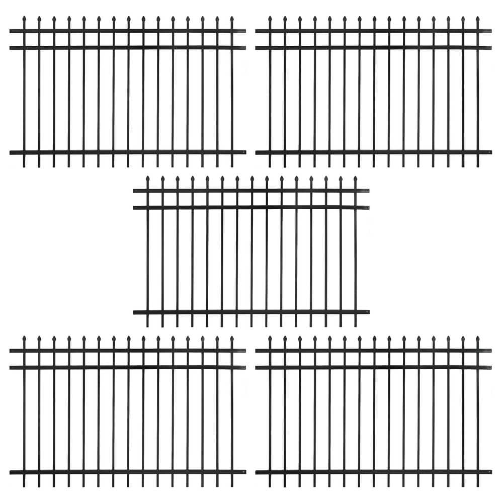 4 ft. x 6 ft. Heavy-Duty Steel Spaced Bar Pointed Pinnacle Metal Fence Panel (Pack of 5) price history on PriceWatchPro