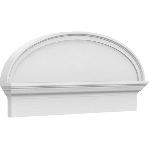 Ekena Millwork 2-3/4 in. x 34 in. x 15-3/8 in. Elliptical Smooth Architectural Grade PVC Combination Pediment Moulding
