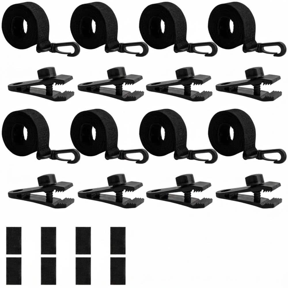 24 Pcs Pool Solar Cover Reel Attachment Kit with 64.7 in Polypropylene Straps and Clips Black for Inground Pool Blanket price history on PriceWatchPro