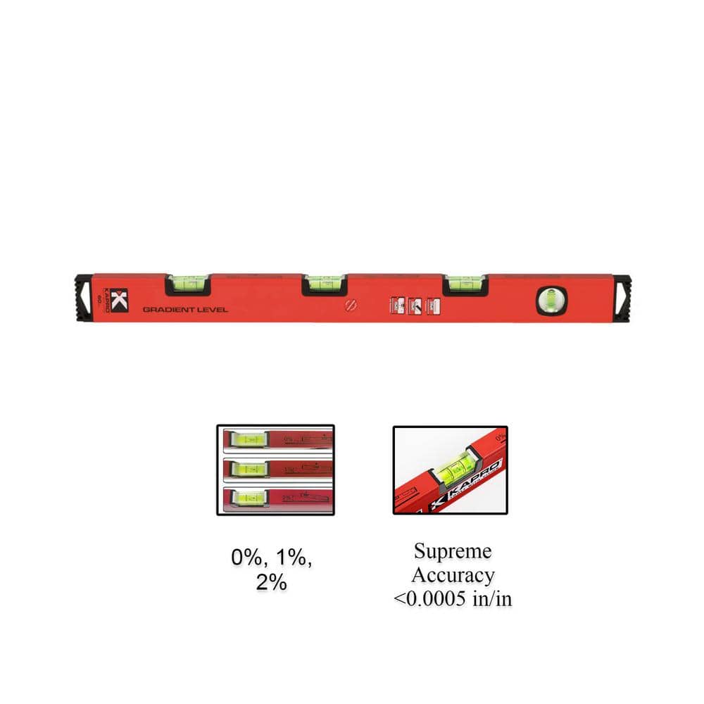 24 in. Topgrade Aluminum Gradient Box Level with Slope Measurements
