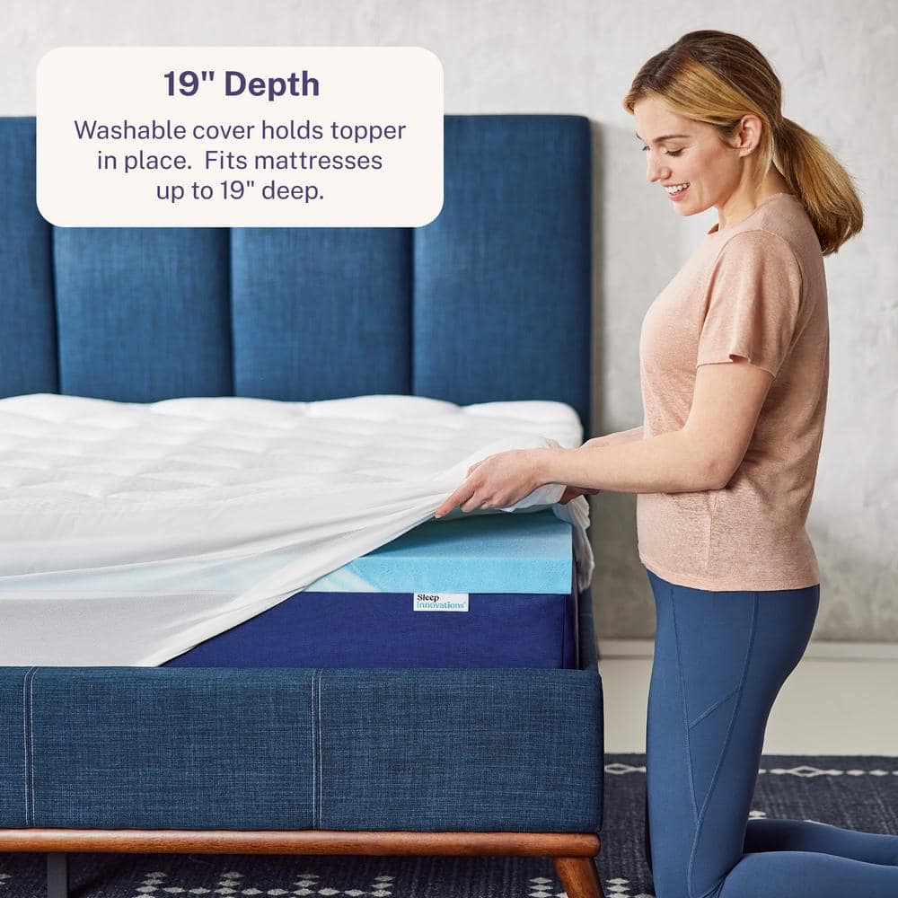 Twin Size Cooling Gel Memory Foam Mattress Topper, 4 Inch