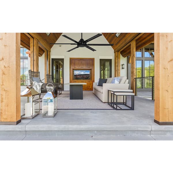 High Velocity 6 ft. Indoor/Outdoor Matte Black Ceiling Fan with Wall Control Included