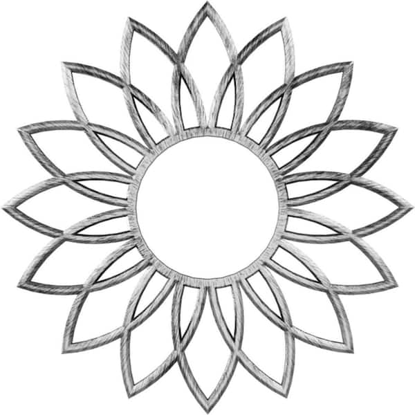 Ekena Millwork 16 in. O.D. x 5-5/8 in. I.D. x 1/2 in. P Daisy Architectural Grade PVC Pierced Ceiling Medallion
