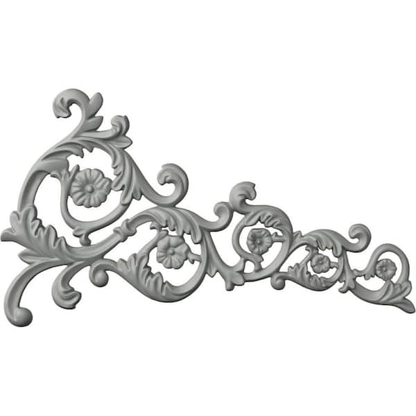 Ekena Millwork 5/8 in. x 19-1/8 in. x 11 in. Applique Polyurethane Avery Right Onlay Moulding