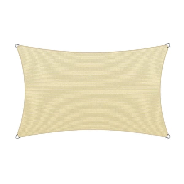 16 ft. x 24 ft. Beige Rectangle Pro Ring Sun Shade Sail Canopy Fabric Cloth