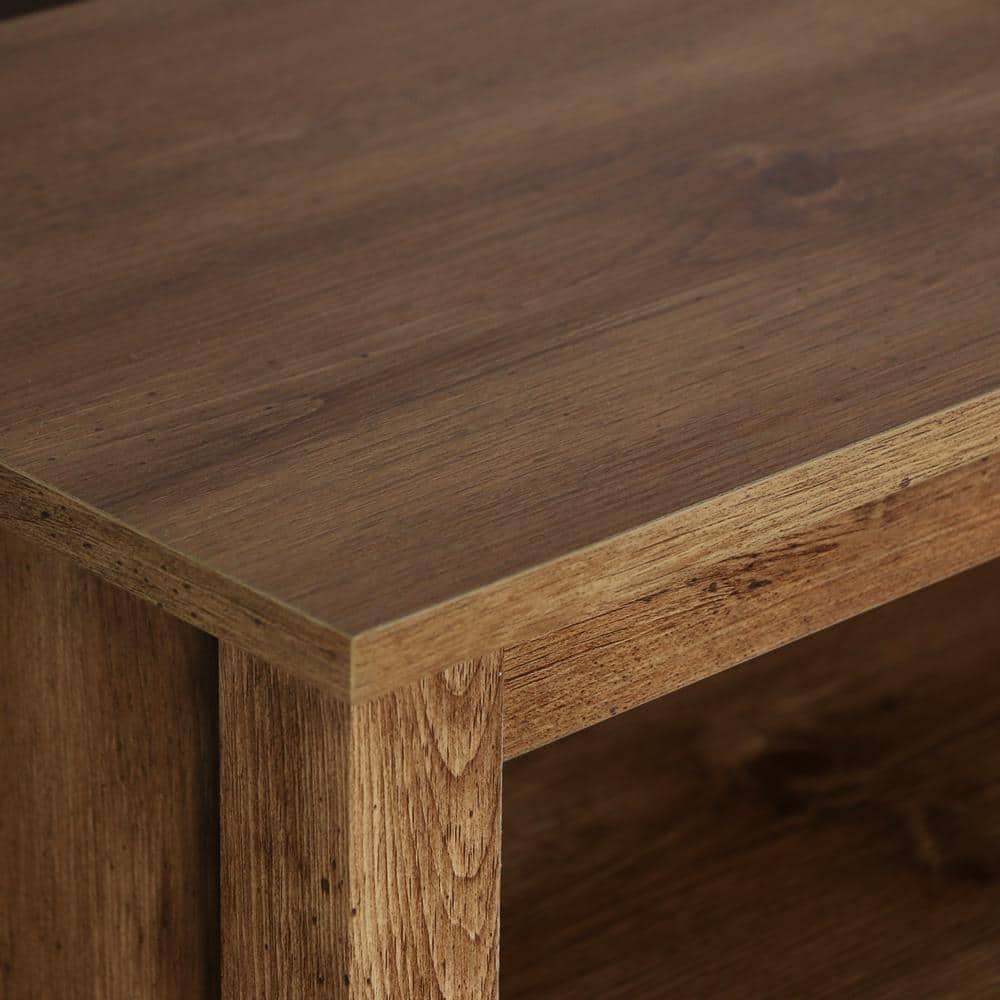 Classic Barnwood 58" Transitional TV Stand with Adjustable Shelving