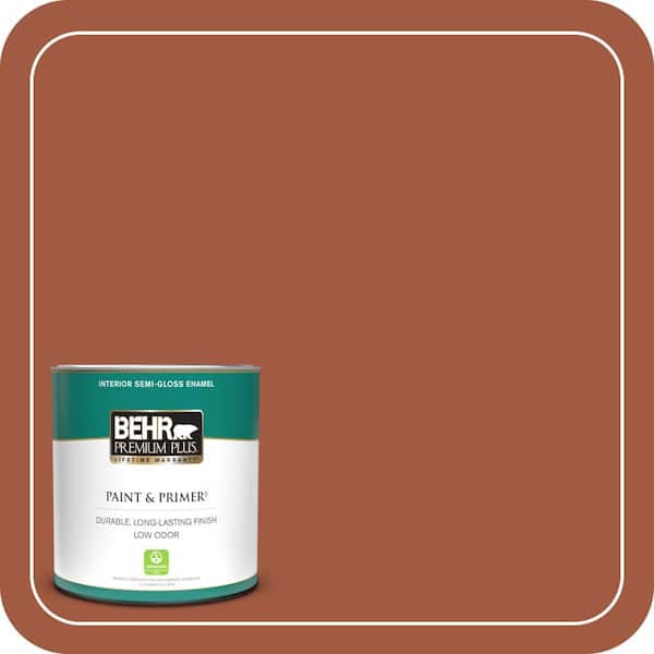 BEHR PREMIUM PLUS 1 qt. Home Decorators Collection #HDC-AC-01 Nouveau Copper Semi-Gloss Enamel Low Odor Interior Paint & Primer