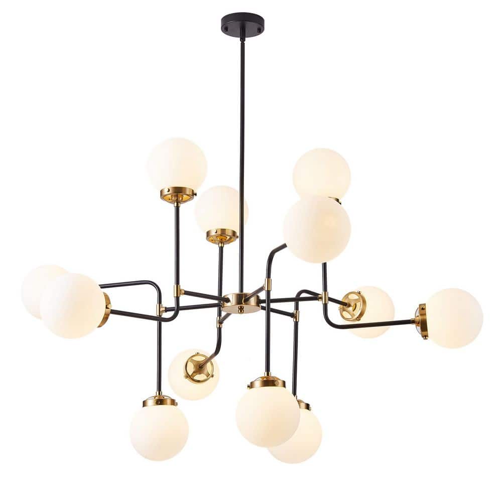 Modern 47.2 in. 12-Light Sputnik Gold Chandelier Industrial Pendant Ceiling
