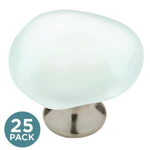 Seaglass 1-13/16 in. (47 mm) Vintage Aqua and Nickel Round Cabinet Knobs (25-Pack)