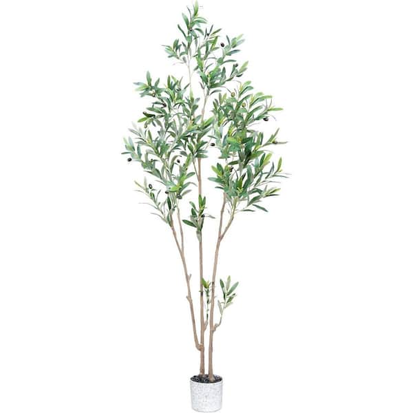 Cubilan 6 ft. (72 in. ) Green Artificial Olive Tree Fluffy Plants