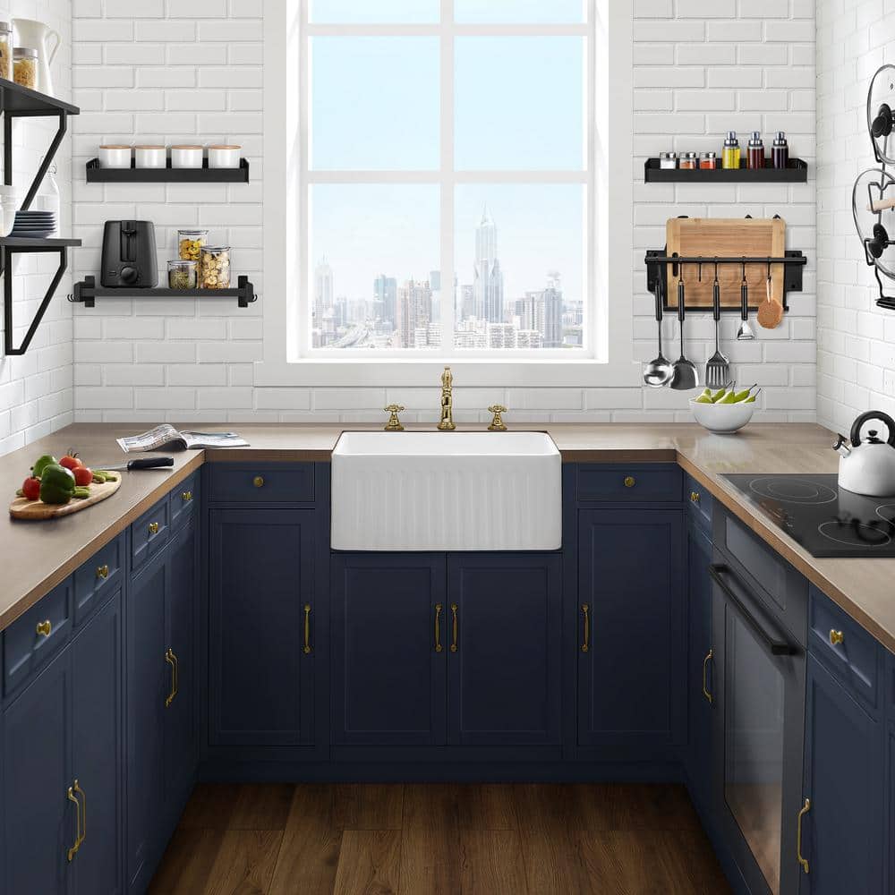 Delice 24 x 18 White Ceramic Farmhouse Kitchen Sink with Apron