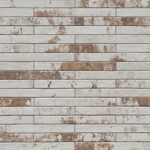 Brickstone Rustique White Brick 2 in. x 18 in. Matte Porcelain Floor and Wall Tile (8 sq. ft./Case)
