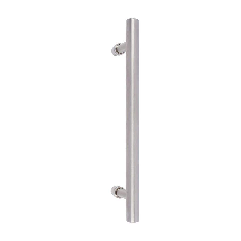 Brushed Nickel Round Barn Door Pull Handle, 10.25 Inches