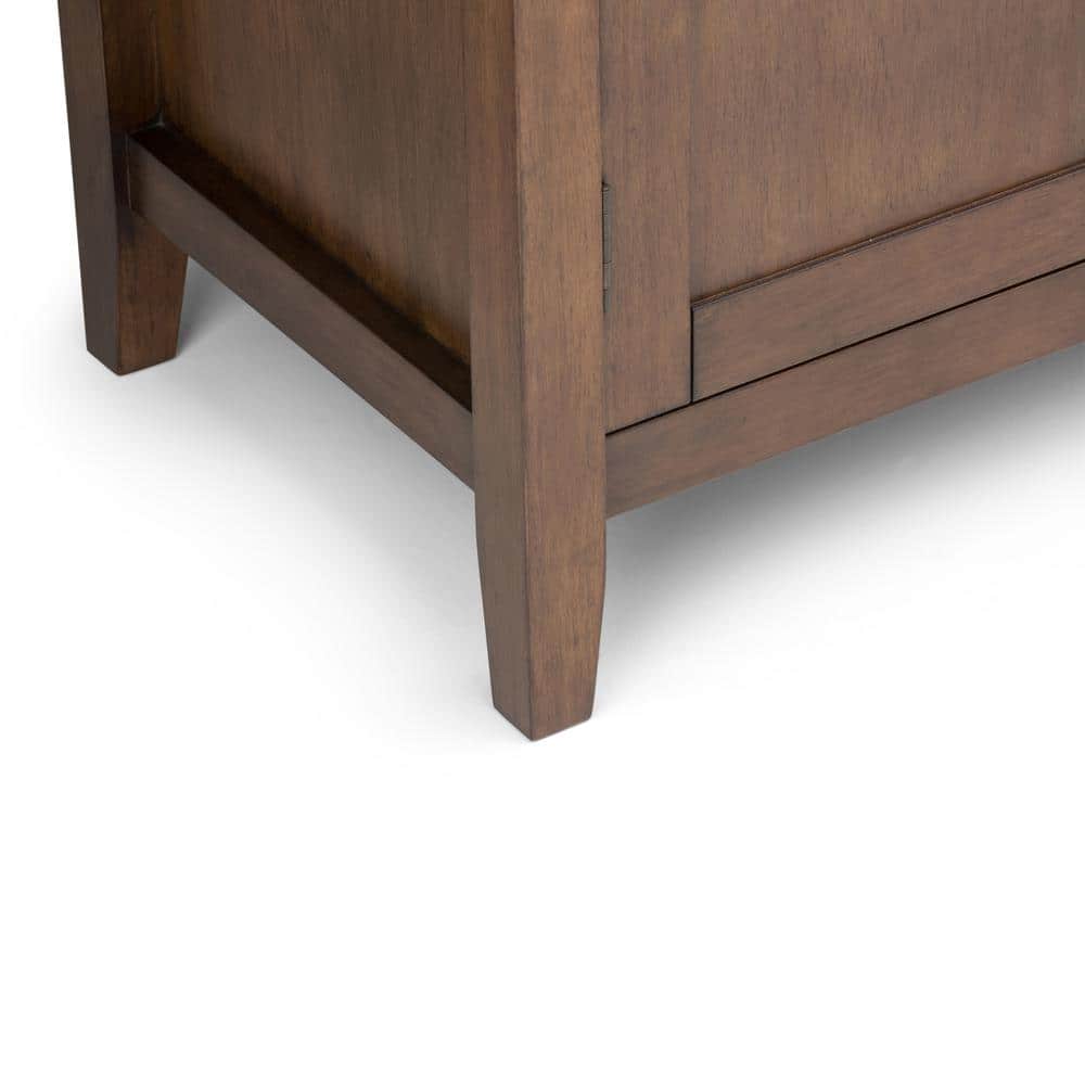 Rustic Natural Aged Brown Pine Wood 54" TV Cabinet