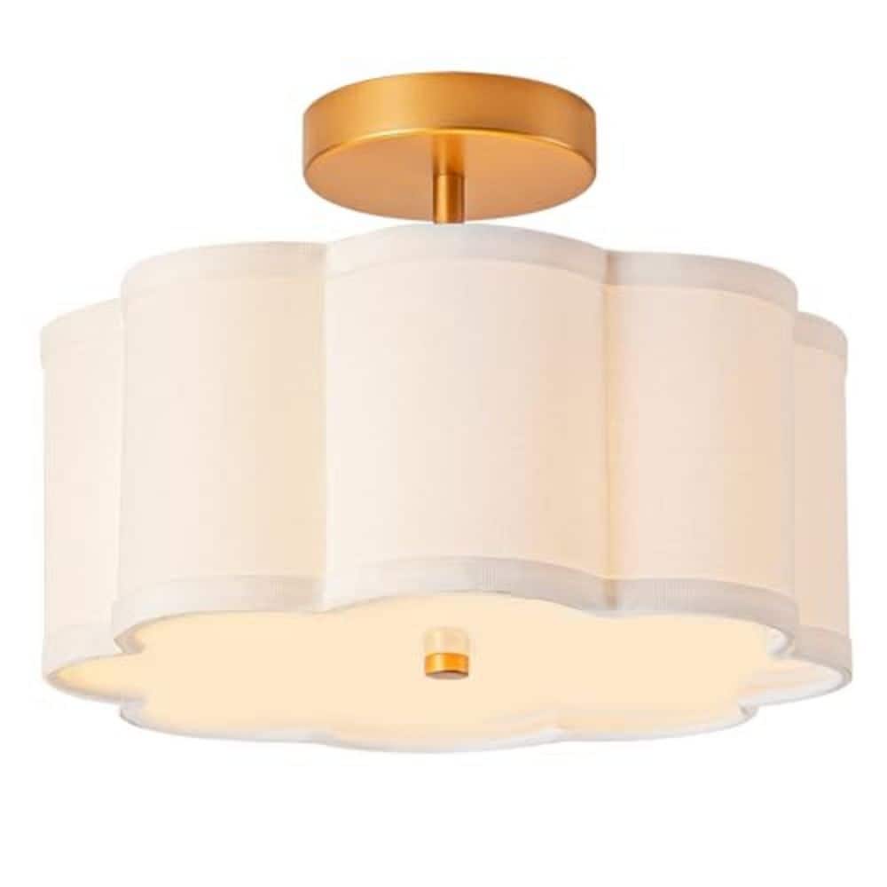 12.6 in. Gold Semi-Flush Mount Ceiling Light, Modern 1-Light Fixture for Bedroom Living Room Hallway （Bulb Not Included） price history on PriceWatchPro