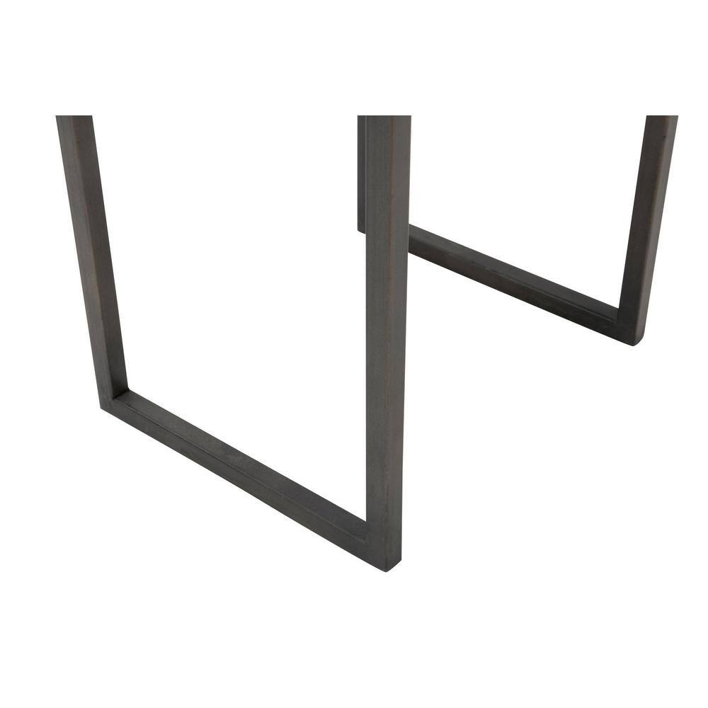 Burnished Gold and Black Metal Rectangular Nesting Tables Set