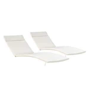 Salem Creamy White 2-Piece Deep Seating Outdoor Chaise Lounge Cushion (2-Pack)