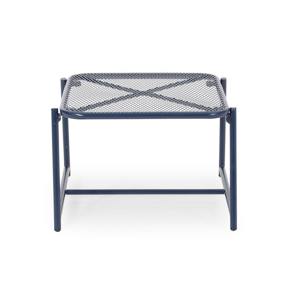 Kincaid Navy 19.5 in. Metal Outdoor Side Table Accent Table All-weather Pat