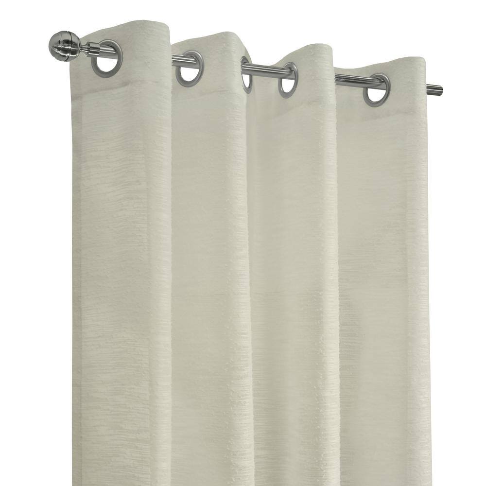 Off-White Sheer Grommet Top Polyester Curtain Panel