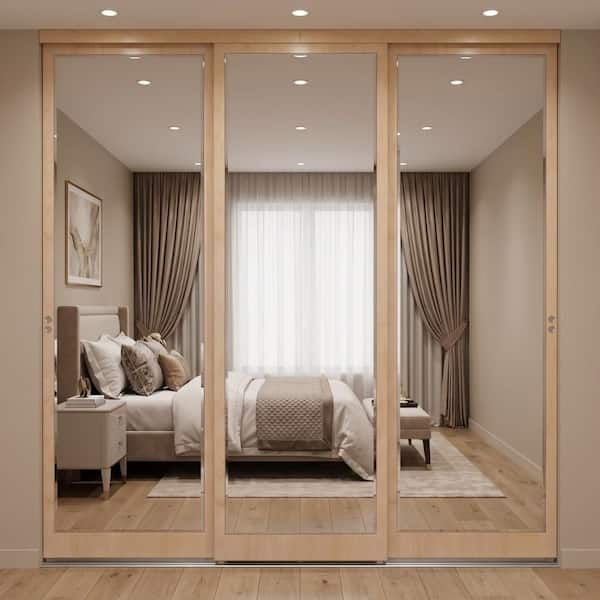 Impact Plus 96 in. x 96 in. Mir-Mel Mirror Stain Grade Maple Solid