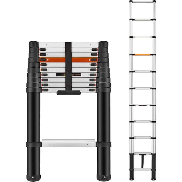 10.8 ft. Aluminum Telescoping Ladder with Soft. Close Design, 300 lb. Capacity