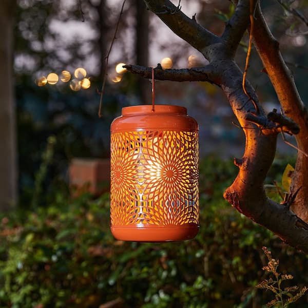 Solar Power LED Hollow out Round bronze Hanging Lantern Light Garden Y –  Neat Cart